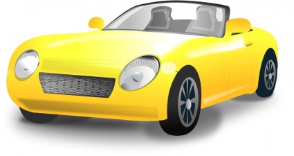 voiture de sport décapotable jaune