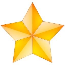 fünf-Sterne gelb
