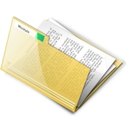 Gelbe geöffneten Dokumentenordner