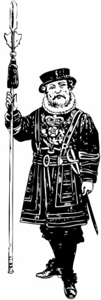 clipart d'Yeoman of the guard bw