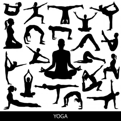 vettoriale silhouette yoga