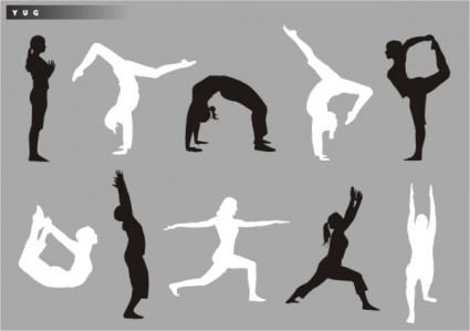 vettoriale silhouette yoga