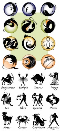 zodiaku graficzny sylwetka wektor