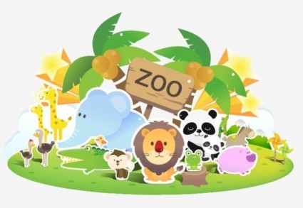 vetor de lindo jardim zoológico
