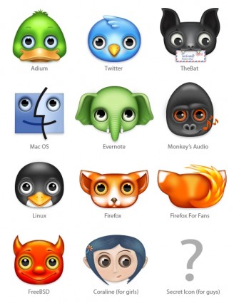 Zoom Eyed Creatures Icons Pack
