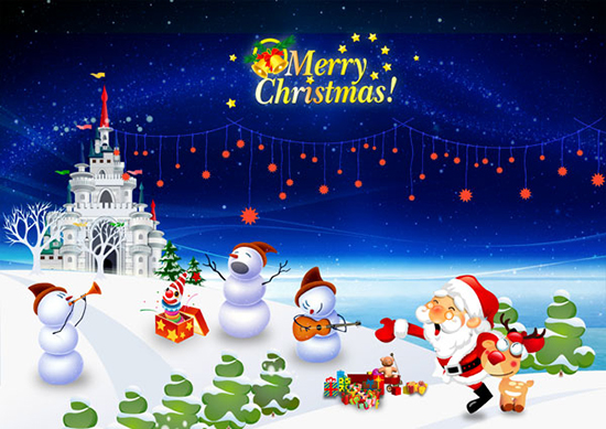 Cartoon Version Of Christmas Revelry Psd Material-misc-free Psd Free ...