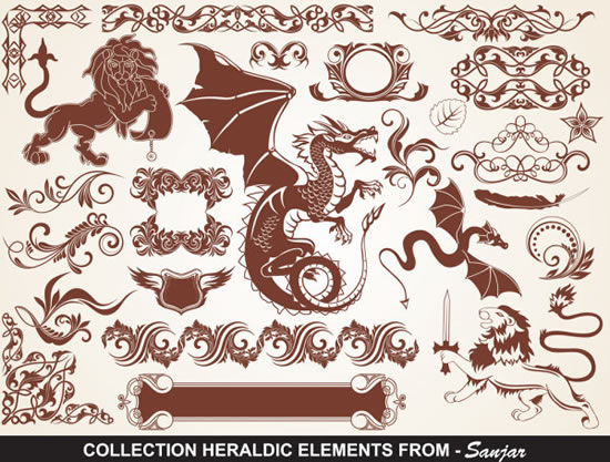 Drachen-Muster-Ecke-Vektor-misc-Kostenlose Vector Kostenloser Download