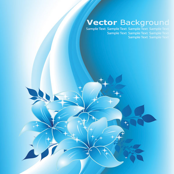Light Blue Flower Background-vector Background-free Vector Free Download