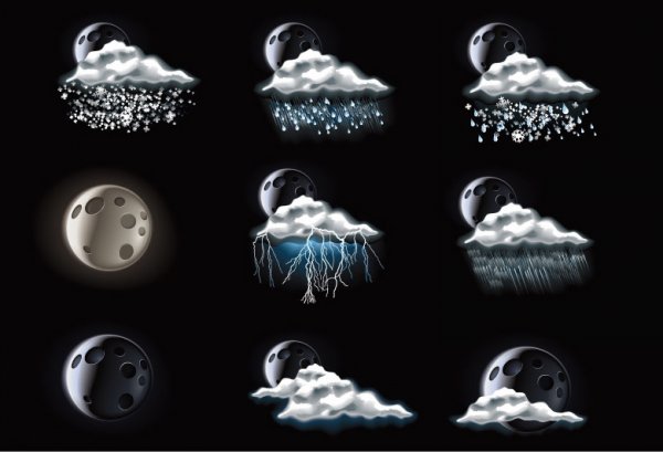 Night Time Weather Icons-vector Logo-free Vector Free Download