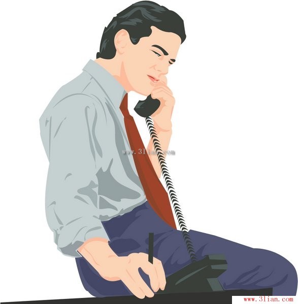 Der Junge Ans TelefonVektorMenschenKostenlose Vector Kostenloser