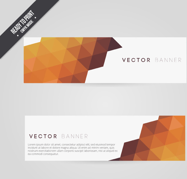 2 Geometric Banner Vector-vector Banner-free Vector Free Download