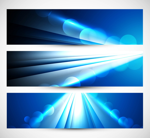 抽象三个标题蓝色波浪向量例证