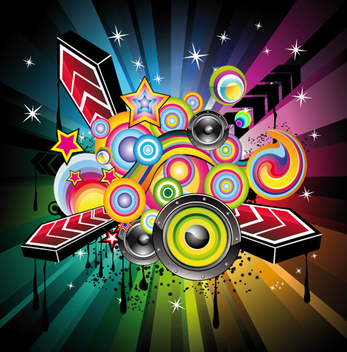 Bright Music Theme Elements Background Vector-vector Background-free Vector  Free Download