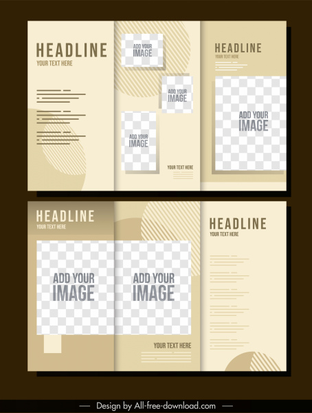 Business Leaflet Template Elegant Checkered Decor Trifold Shape-vector  Misc-free Vector Free Download