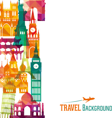Classic Buildings With Travel Background Vector-vector Background-free  Vector Free Download
