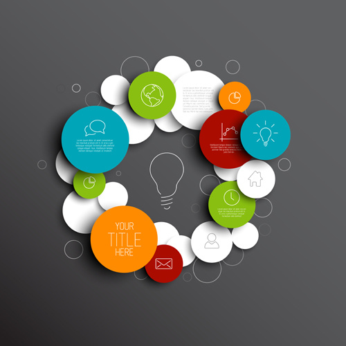 彩色圆圈信息图模板矢量图形