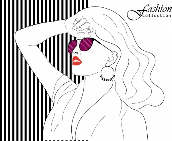 Female Fashion Background Beautiful Lady Icon Handdrawn Sketch-vector  Misc-free Vector Free Download