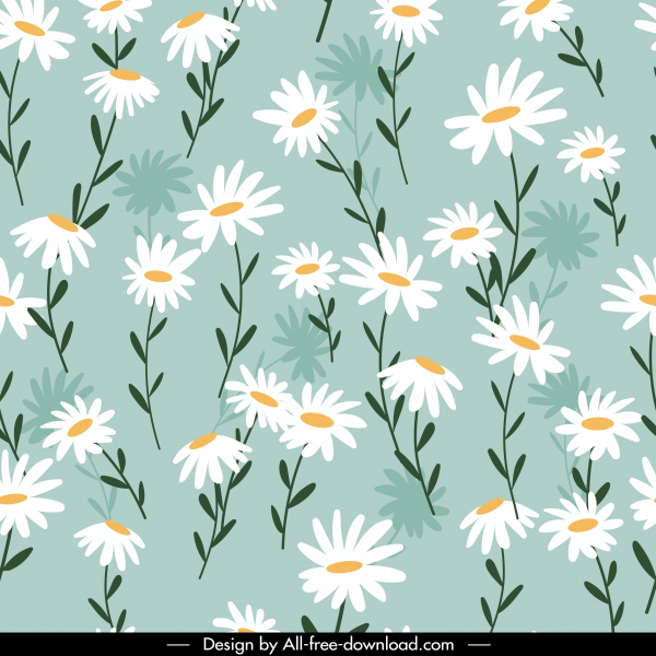 Floral Pattern Bright Colored Classic Repeating Decor-vector Misc-free  Vector Free Download