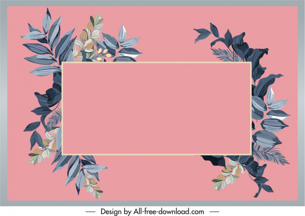 Floral Text Box Background Colored Classical Design-vector Floral-free  Vector Free Download