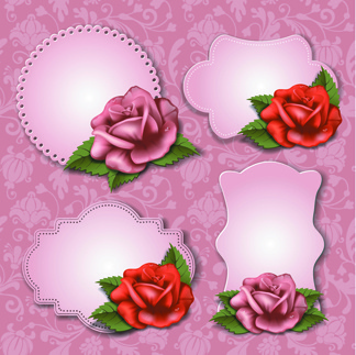 Flower And Labels Vector-vector Flower-free Vector Free Download