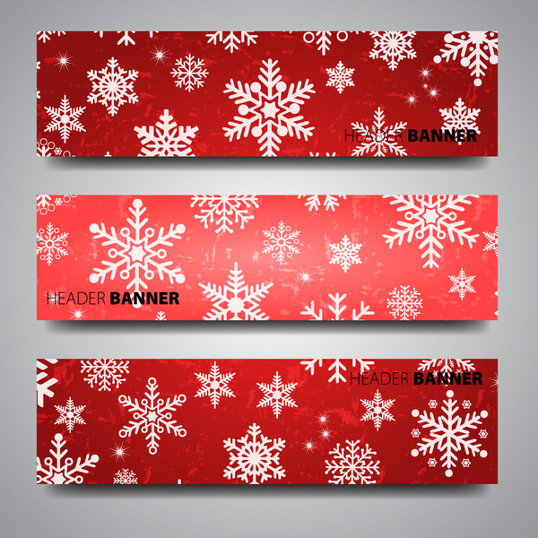 Header Banner Design Sets On Christmas Flakes Background-vector Banner-free  Vector Free Download