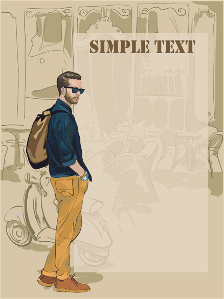 Man With Fashion Background Vector-vector People-free Vector Free Download
