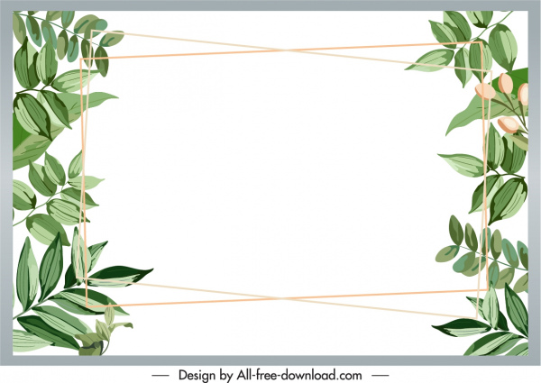 Natural Leaves Text Box Background Bright Elegant Classic-vector Background-free  Vector Free Download