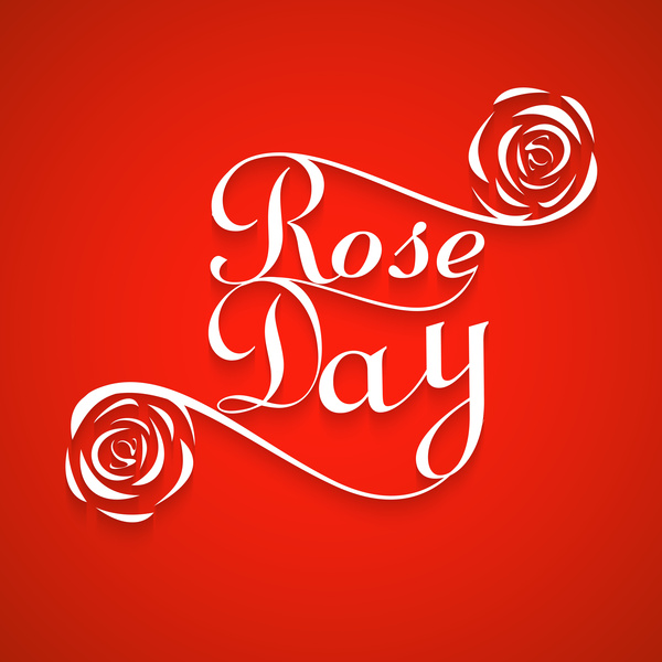 Rose Day For Valentine Week Colorful Typography Text Vector  Illustration-vector Heart-free Vector Free Download