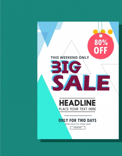 Sales Leaflet Design Triangles Background Modern Style-vector Background-free  Vector Free Download