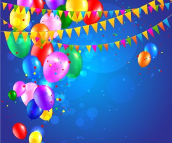 Colored Confetti With Happy Birthday Background Vector-vector Abstract-free  Vector Free Download