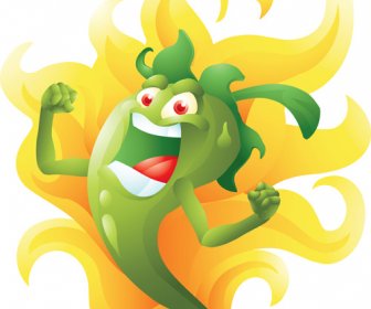 有趣的辣椒动画片样式向量-矢量卡通-免费矢量 免费下载