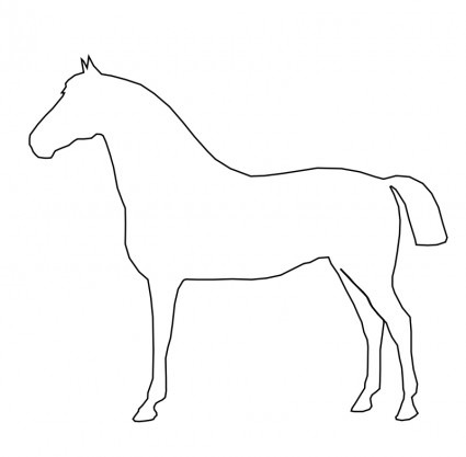 马横向线条画图片