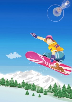 单板滑雪动漫人物图片